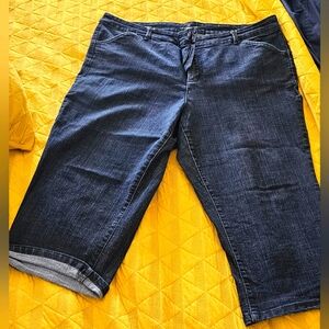 Liz Claiborne cropped demin jeans sz 22 dark washed
